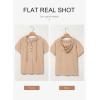 imageDokotoo Sweatshirts for Women Spring Summer Hollow Out Hoodies Drawstring Button V Neck Short Sleeve Pullover SweatshirtParchment