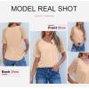 imageDokotoo Women Blouses Lace Tops for Women Trendy Summer Casual V Neck Short Sleeve ShirtsApricot