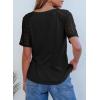 imageDokotoo Women Blouses Lace Tops for Women Trendy Summer Casual V Neck Short Sleeve ShirtsBlack