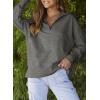 imageDokotoo Womens Casual Oversized Half Zip Sweatshirts Long Sleeve Solid Color Pullover Jackets with PocketsDark Grey