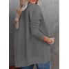 imageDokotoo Womens Casual Oversized Half Zip Sweatshirts Long Sleeve Solid Color Pullover Jackets with PocketsDark Grey