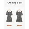 imageDokotoo Womens Casual Summer Dresses Short Sleeve Square Neck Smocked Boho Floral Sundress Flowy ALine Mini DressBlack