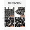imageDokotoo Womens Casual Summer Dresses Short Sleeve Square Neck Smocked Boho Floral Sundress Flowy ALine Mini DressBlack
