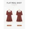 imageDokotoo Womens Casual Summer Dresses Short Sleeve Square Neck Smocked Boho Floral Sundress Flowy ALine Mini DressBrown