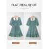 imageDokotoo Womens Casual Summer Dresses Short Sleeve Square Neck Smocked Boho Floral Sundress Flowy ALine Mini DressGreen