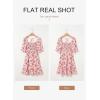 imageDokotoo Womens Casual Summer Dresses Short Sleeve Square Neck Smocked Boho Floral Sundress Flowy ALine Mini DressPink