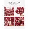 imageDokotoo Womens Casual Summer Dresses Short Sleeve Square Neck Smocked Boho Floral Sundress Flowy ALine Mini DressRed