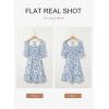 imageDokotoo Womens Casual Summer Dresses Short Sleeve Square Neck Smocked Boho Floral Sundress Flowy ALine Mini DressSky Blue