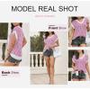 imageDokotoo Womens Casual Summer Tops V Neck Short Sleeve Plaid Knit Vest Loose Fit Pullover Sweaters BlousesRose Red