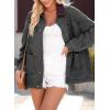 imageDokotoo Womens Denim Top Plus Size Denim Jacket for Women Contrast Collar Coat Button Up Tops Trucker JacketsDark Gray