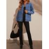 imageDokotoo Womens Denim Top Plus Size Denim Jacket for Women Contrast Collar Coat Button Up Tops Trucker JacketsDeep Blue