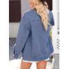 imageDokotoo Womens Denim Top Plus Size Denim Jacket for Women Contrast Collar Coat Button Up Tops Trucker JacketsDeep Blue