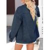 imageDokotoo Womens Denim Top Plus Size Denim Jacket for Women Contrast Collar Coat Button Up Tops Trucker JacketsDirty Blue