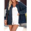 imageDokotoo Womens Denim Top Plus Size Denim Jacket for Women Contrast Collar Coat Button Up Tops Trucker JacketsDirty Blue