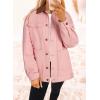 imageDokotoo Womens Denim Top Plus Size Denim Jacket for Women Contrast Collar Coat Button Up Tops Trucker JacketsPink