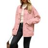 imageDokotoo Womens Denim Top Plus Size Denim Jacket for Women Contrast Collar Coat Button Up Tops Trucker JacketsPink