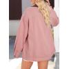 imageDokotoo Womens Denim Top Plus Size Denim Jacket for Women Contrast Collar Coat Button Up Tops Trucker JacketsPink
