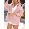 imageDokotoo Womens Denim Top Plus Size Denim Jacket for Women Contrast Collar Coat Button Up Tops Trucker JacketsPink
