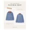 imageDokotoo Womens Denim Top Plus Size Denim Jacket for Women Contrast Collar Coat Button Up Tops Trucker JacketsSky Blue