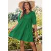 imageDokotoo Womens Dresses Summer V Neck Drawstring Embroidered Half Sleeve Mini Dress Boho Dresses for Women 2025 SundressesDark Green