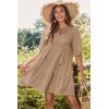 imageDokotoo Womens Dresses Summer V Neck Drawstring Embroidered Half Sleeve Mini Dress Boho Dresses for Women 2025 SundressesPale Khaki