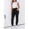 imageDokotoo Womens High Waisted Lounge Joggers Elasticity Drawstring Side Pocket Casual Cuffed Casual Yoga SweatpantsBlack