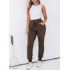imageDokotoo Womens High Waisted Lounge Joggers Elasticity Drawstring Side Pocket Casual Cuffed Casual Yoga SweatpantsChicory Coffee
