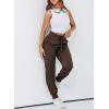 imageDokotoo Womens High Waisted Lounge Joggers Elasticity Drawstring Side Pocket Casual Cuffed Casual Yoga SweatpantsChicory Coffee