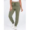 imageDokotoo Womens High Waisted Lounge Joggers Elasticity Drawstring Side Pocket Casual Cuffed Casual Yoga SweatpantsFour Leaf Clover