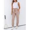 imageDokotoo Womens High Waisted Lounge Joggers Elasticity Drawstring Side Pocket Casual Cuffed Casual Yoga SweatpantsKhaki