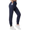 imageDokotoo Womens High Waisted Lounge Joggers Elasticity Drawstring Side Pocket Casual Cuffed Casual Yoga SweatpantsNavy Blue