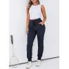 imageDokotoo Womens High Waisted Lounge Joggers Elasticity Drawstring Side Pocket Casual Cuffed Casual Yoga SweatpantsNavy Blue
