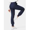 imageDokotoo Womens High Waisted Lounge Joggers Elasticity Drawstring Side Pocket Casual Cuffed Casual Yoga SweatpantsNavy Blue