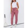 imageDokotoo Womens High Waisted Lounge Joggers Elasticity Drawstring Side Pocket Casual Cuffed Casual Yoga SweatpantsRose Pink