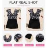 imageDokotoo Womens One Piece Swimsuits with Cover up Wrap Skirt Tummy Control VNeck 2 Piece Padded Bathing SuitsBlack
