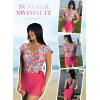 imageDokotoo Womens One Piece Swimsuits with Cover up Wrap Skirt Tummy Control VNeck 2 Piece Padded Bathing SuitsPink