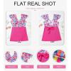 imageDokotoo Womens One Piece Swimsuits with Cover up Wrap Skirt Tummy Control VNeck 2 Piece Padded Bathing SuitsPink