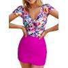 imageDokotoo Womens One Piece Swimsuits with Cover up Wrap Skirt Tummy Control VNeck 2 Piece Padded Bathing SuitsPurple