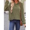imageDokotoo Womens Pullover Hoodies Sweatshirts Casual Loose Long Sleeve Ribbed Knit ShirtsAjungle Green