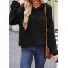 imageDokotoo Womens Pullover Hoodies Sweatshirts Casual Loose Long Sleeve Ribbed Knit ShirtsBlack