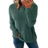 imageDokotoo Womens Pullover Hoodies Sweatshirts Casual Loose Long Sleeve Ribbed Knit ShirtsEvergreen