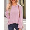 imageDokotoo Womens Pullover Hoodies Sweatshirts Casual Loose Long Sleeve Ribbed Knit ShirtsPink