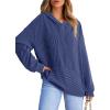 imageDokotoo Womens Pullover Hoodies Sweatshirts Casual Loose Long Sleeve Ribbed Knit ShirtsSail Blue