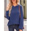 imageDokotoo Womens Pullover Hoodies Sweatshirts Casual Loose Long Sleeve Ribbed Knit ShirtsSail Blue