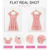 imageDokotoo Womens Summer Dresses 2025 Ruffle Short Sleeve Shirred High Waist Tiered Smocked ALine Casual Dress with PocketPink