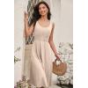 imageDokotoo Womens Summer Dresses 2025 Sleeveless Button Down Smocked Empire Waist Casual ALine Swing Midi Dress SundressApricot