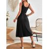 imageDokotoo Womens Summer Dresses 2025 Sleeveless Button Down Smocked Empire Waist Casual ALine Swing Midi Dress SundressBlack