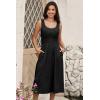 imageDokotoo Womens Summer Dresses 2025 Sleeveless Button Down Smocked Empire Waist Casual ALine Swing Midi Dress SundressBlack