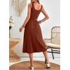 imageDokotoo Womens Summer Dresses 2025 Sleeveless Button Down Smocked Empire Waist Casual ALine Swing Midi Dress SundressBrown