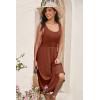 imageDokotoo Womens Summer Dresses 2025 Sleeveless Button Down Smocked Empire Waist Casual ALine Swing Midi Dress SundressBrown